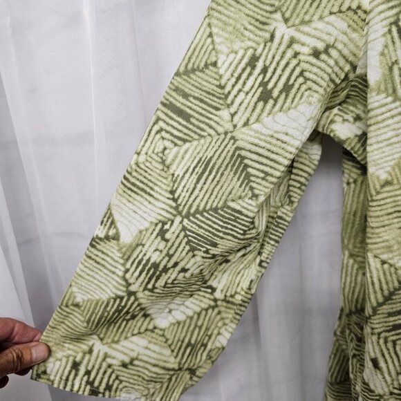 J. Jill Green Geometric Boho Peasant Blouse Hippie Festival L - Picture 3 of 12